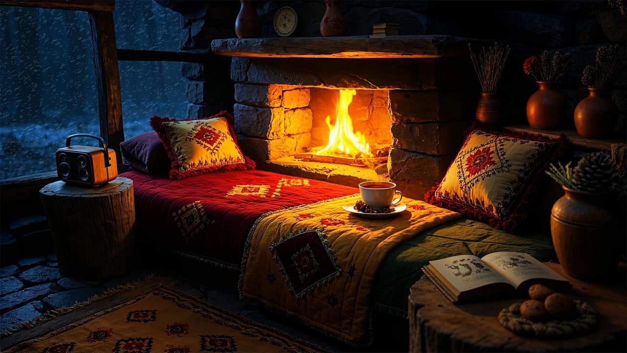 This cozy fireplace will make you sleep like never before!